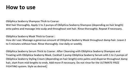 Obliphica Seaberry Mask - Nourishing Hair Treatment for Medium to Coarse Hair, 1.05 lb | Restores Shine & Manageability