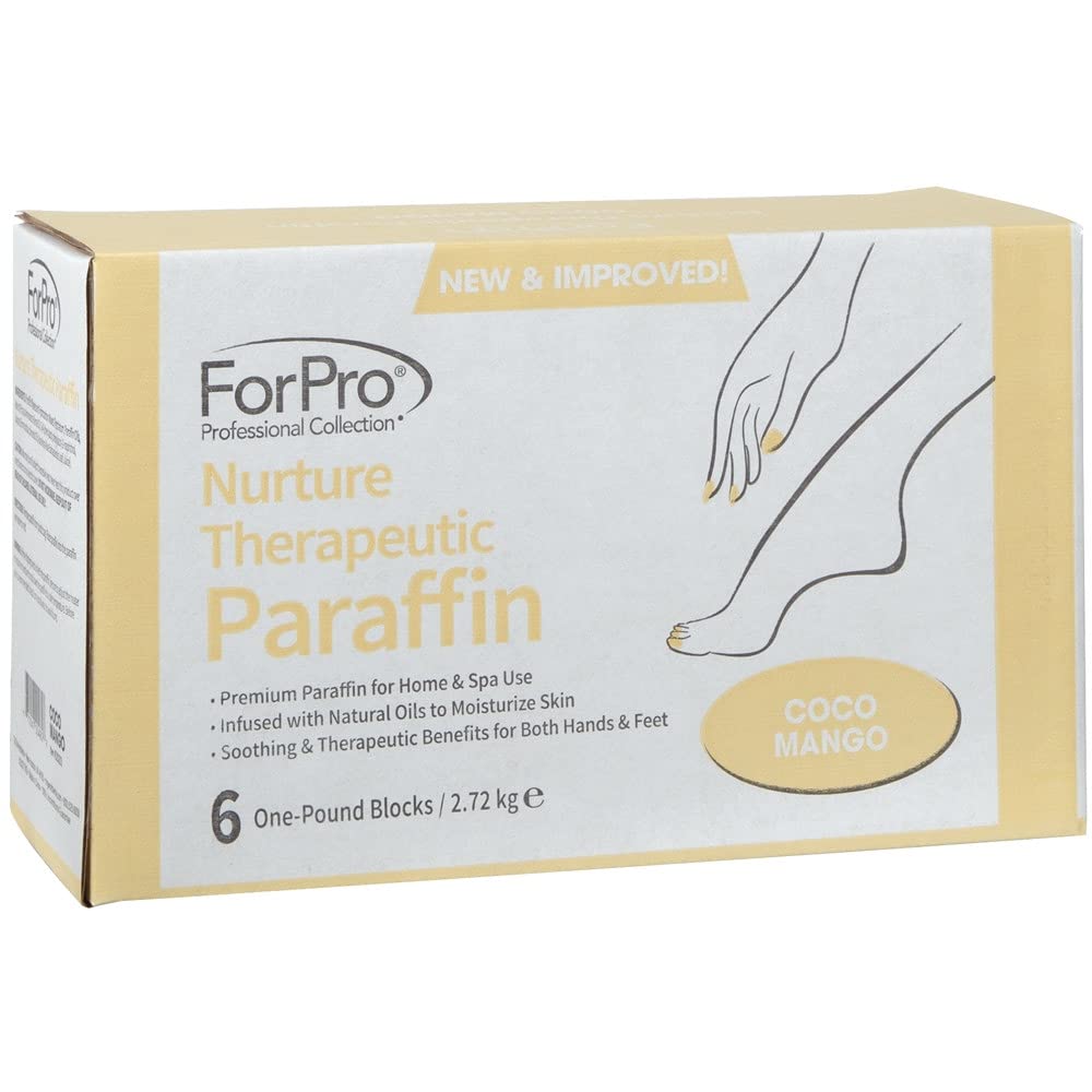 ForPro Professional Collection Nurture Paraffin Wax Refill, Peach Vanilla, Six 1-Pound Paraffin Blocks, Non-Greasy, Moisturizing for Soft & Healthy Skin, 6 Lbs