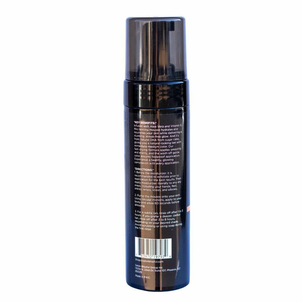 Self Tanning Mousse - Medium | 6.76 Fl Oz - Infused with Vitamin E & Aloe Vera for Radiant Skin