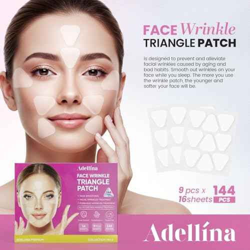 New Anti Facial Wrinkle Patches: Anti Wrinkle Patches Overnight - Smile Line Pathces - Facial Wrinkle Patche for Forehead, Smile Line, Under Eye 144 Pcsx 1Pack
