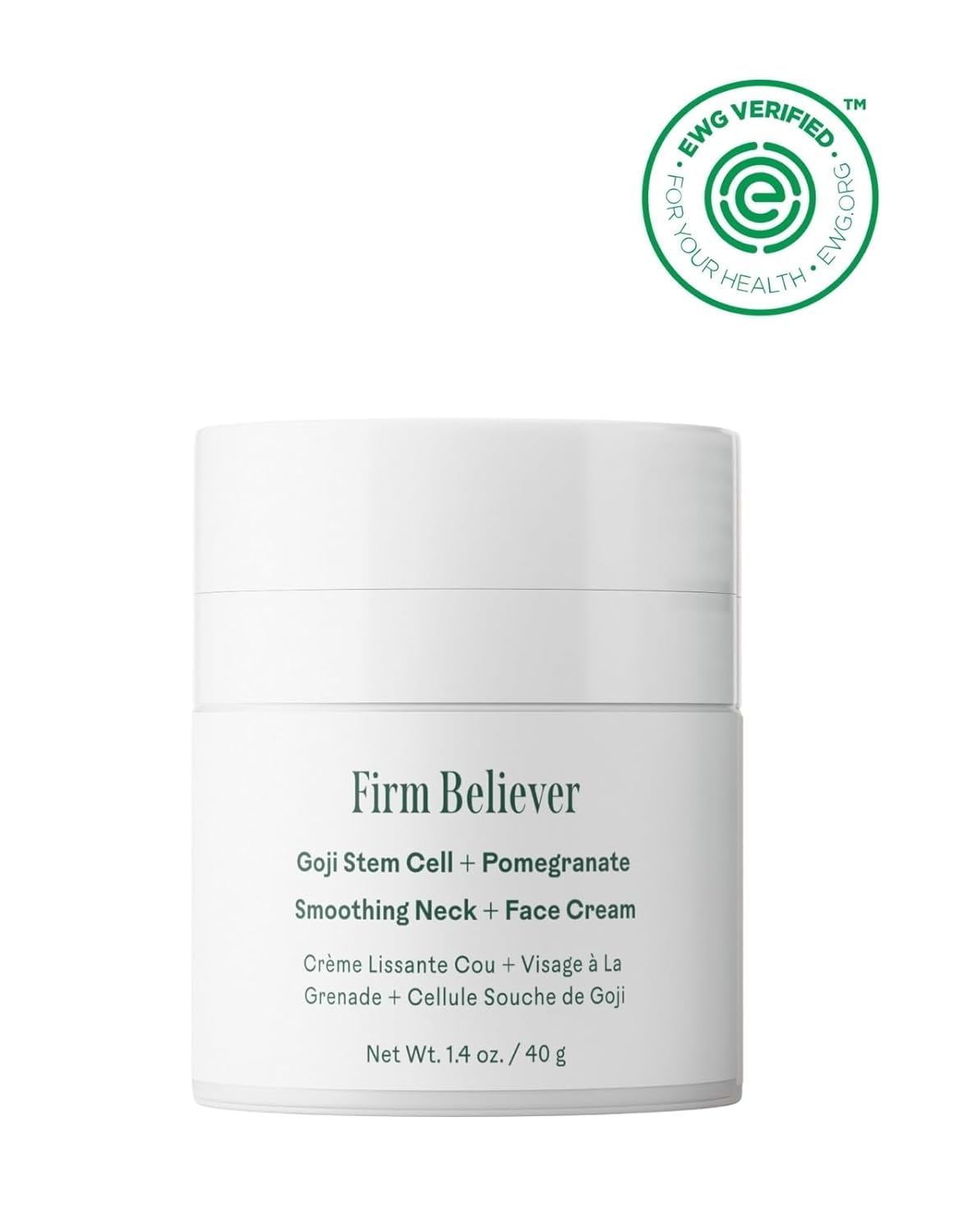 Three Ships - Firm Believer Goji Stem Cell & Pomegranate Face Cream | Moisturizes & Smooths Skin | Vegan & Cruelty-Free (1.4 oz | 40 g)