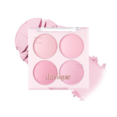 Dasique Blending Mood Cheek #08 Blueberry Sorbet - Vegan Blush with 4 Blendable Shades in Smooth Powder