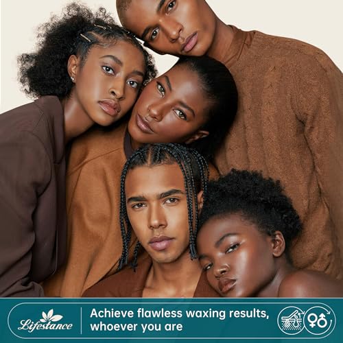 Lifestance Hard Wax Beans Hair Removal Kit, 1lb Large Refill Stripless Waxing Beans for Women Men Waxing Depilatory Violet Pearl Wax Beads