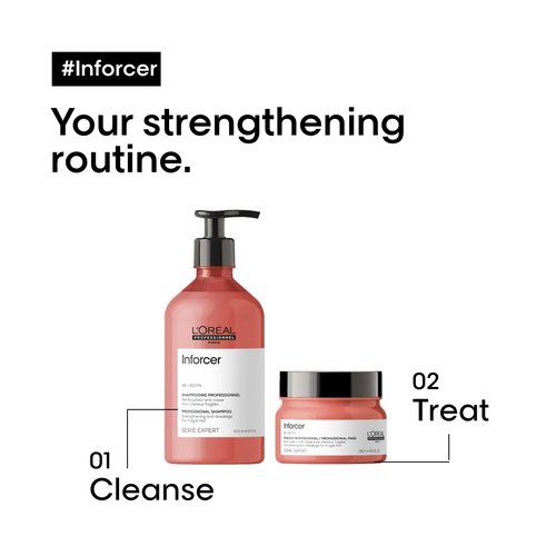 L'Oréal Professionnel Paris Inforcer Shampoo & Conditioner Set - Strengthens Weak, Damaged Hair with Biotin