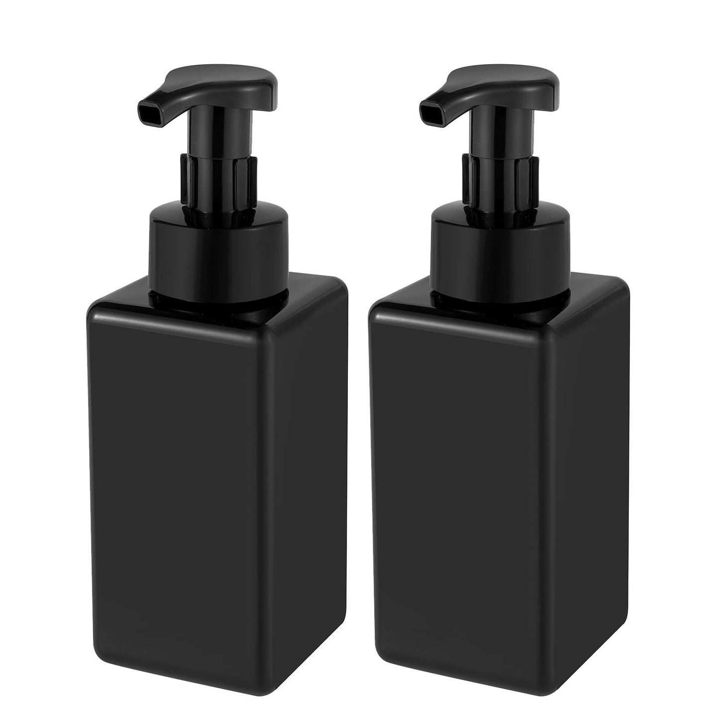 Foaming Soap Dispenser, 22 oz Refillable Pump Bottle Plastic for Liquid Soap, Shampoo, Body Wash, 2 Pcs, Black