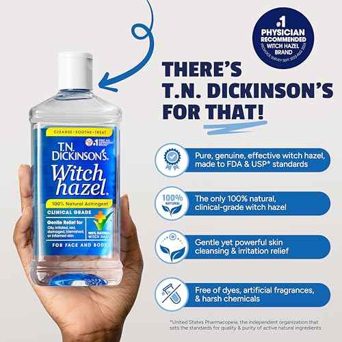 T.N. Dickinson's Witch Hazel Astringent for Face and Body, 100% Natural, 6 Count