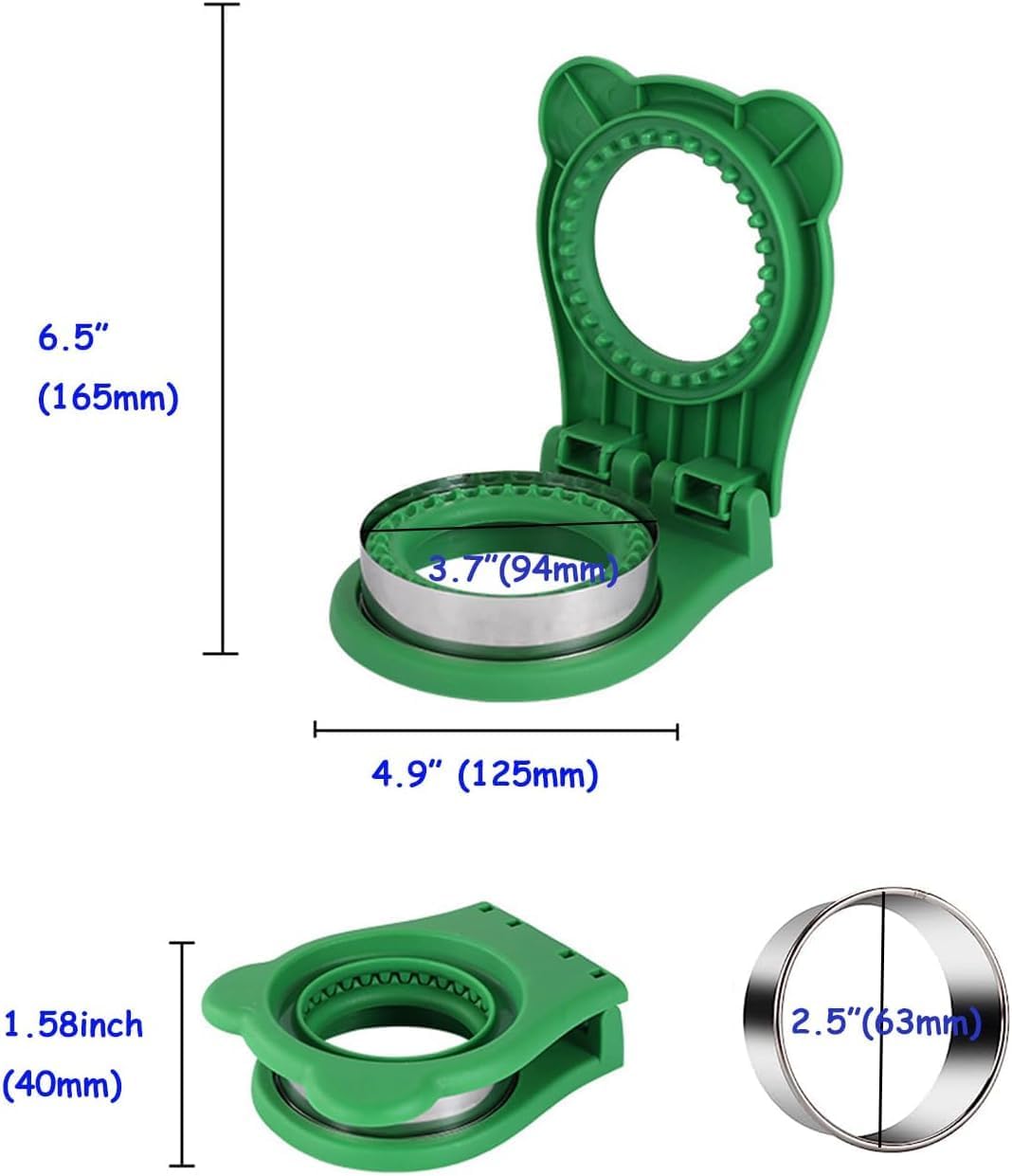 Uncrustable Sandwich Maker - Circle Shape 3.7 Inch Cutter & Sealer for Kids Lunchboxes | Green