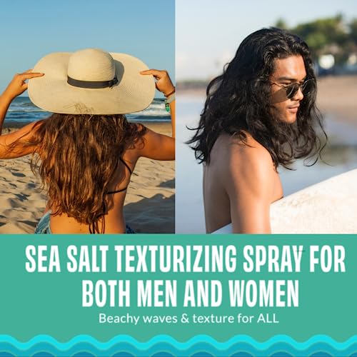 FoxyBae Sea Salt Spray for Hair - Texture Spray for Hair Texturizing & Volumizing Hair Spray with Biotin for Hair Growth & Thickening - Sea Salt Spray for Men & Women - Wavy Hair Products - 8 Fl Oz