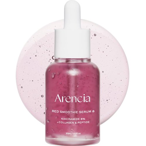 Arencia Red Collagen + Peptide Smoothie Serum - Anti-Aging Serum with 8% Niacinamide & Vitamins C & E for Radiant Skin