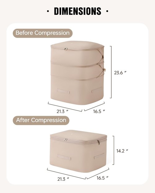 Eachy 3-Pack Comforter Storage Bag Blanket Storage Bags, 136L Compression Storage Bags for Blanket Comforter, Ultra Space Saving Self Compression Organizer