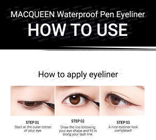 MACQUEEN - Deep Black Waterproof Pen Eyeliner | Long-Lasting & Smudge-Proof Formula