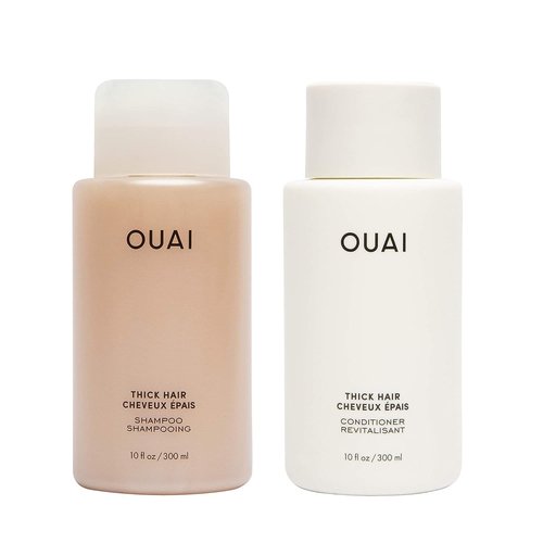 OUAI Thick Hair Shampoo & Conditioner Set - Sulfate-Free Formula for Moisturized, Strong Hair - 10 Fl Oz