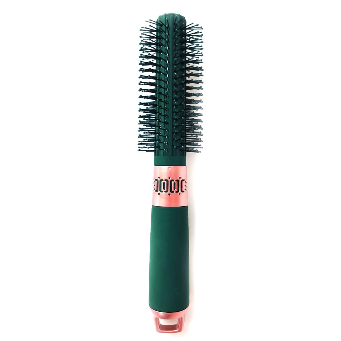 Skiennix Detangler Hair Brush - Anti-Static Blow Drying Brush for All Hair Types | Green Nylon Bristles