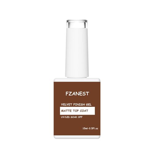 FZANEST Gel Nail Polish - Long Lasting Matte Top Coat with Velvet Finish | 0.51 Fl Oz