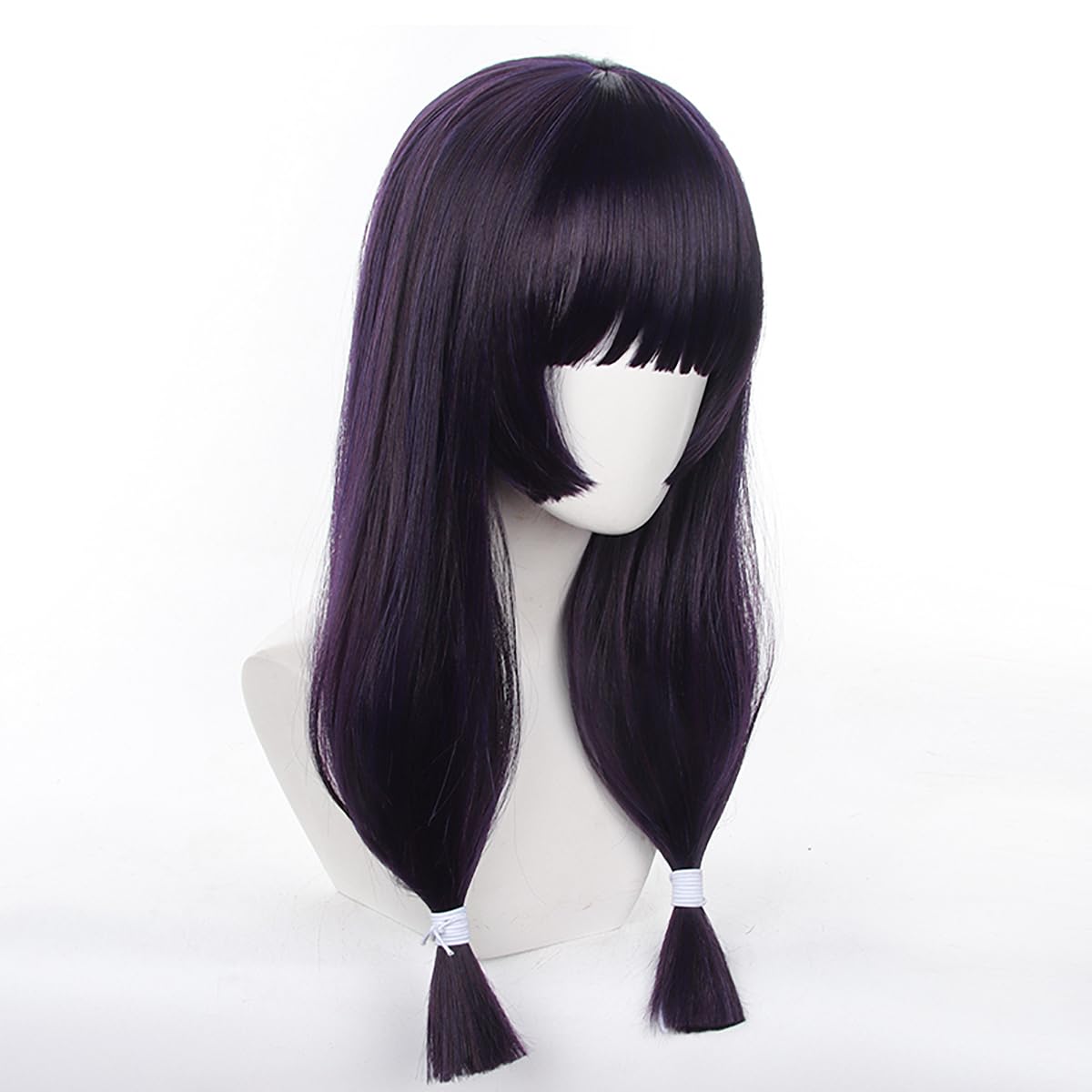 XiongXiongLe Long Purple Black Wig Cosplay Jujutsu Kaisen Iori Utahime Purple Gradient Hairs Wigs with Two Braids For Girl Boy Party Halloween Christmas(Iori Utahime)