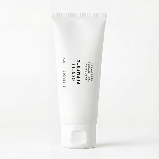 SUPEREGG Cleansing Foam - Gentle Elements Foaming Cream with Vitamin C & AHA for Youthful Skin | 100 ML / 3.4 FL OZ