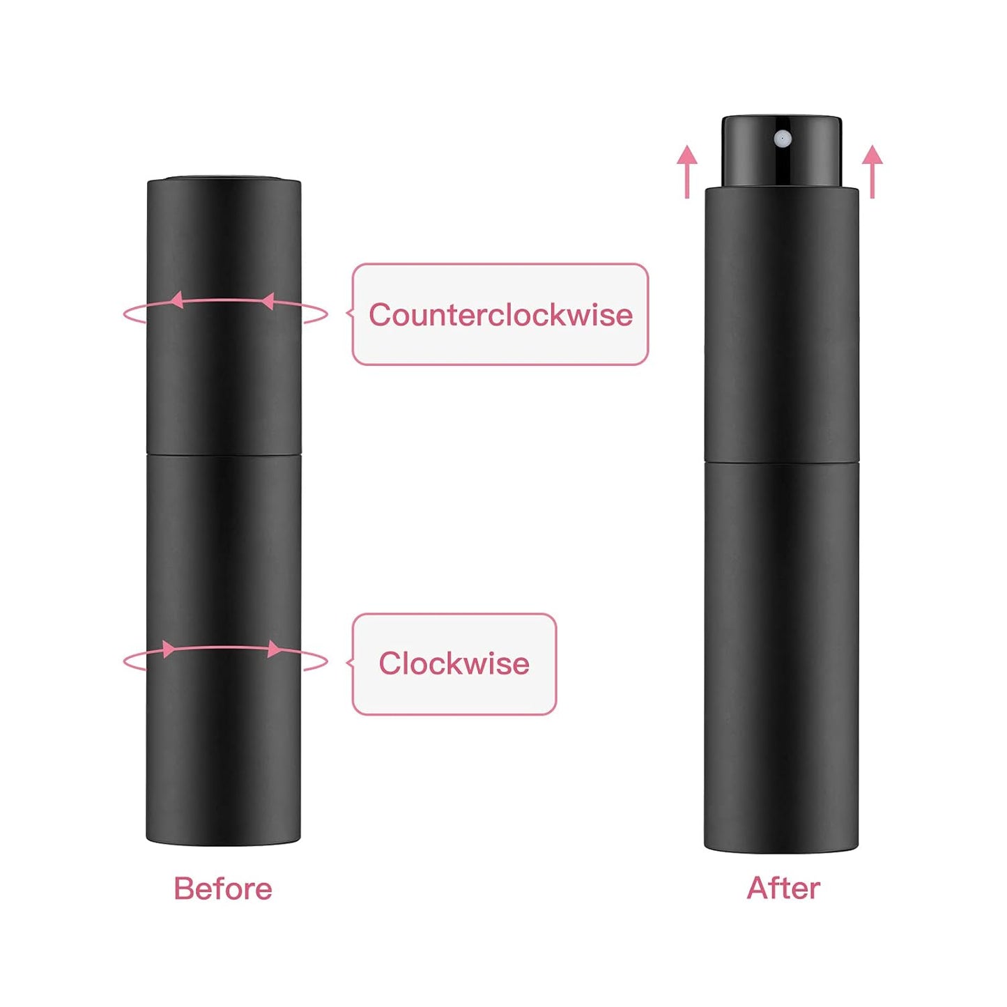 Tekson Mini Cologne Spray Bottle - 10ml Refillable Travel Perfume Atomizer | Black Color