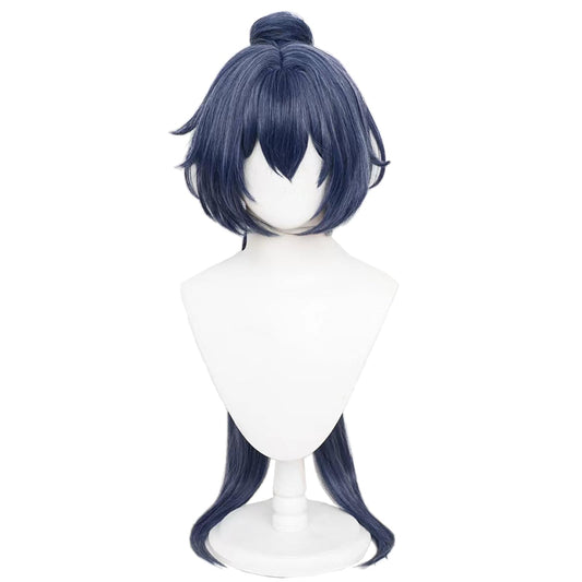 XiongXiongLe Honkai Star Rail Yunli Cosplay Wig Dark Blue Long Straight Women Costume Hair Wigs for Adult Cos Anime Game HSR Party Halloween Christmas Comic(Yunli)