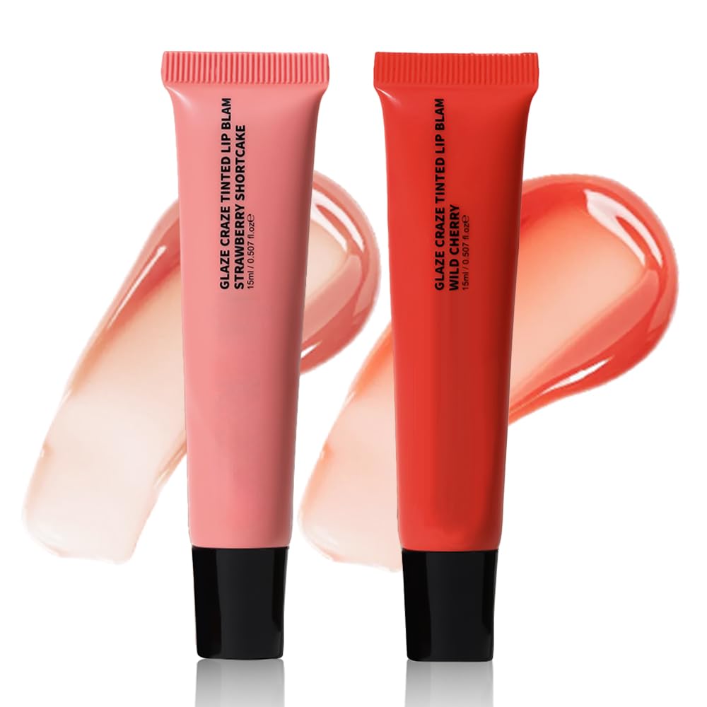 Skiennix Lip Balm - Ultra-Hydrating Vegan Lip Butter Duo for Sheer-Tinted Shine & Soft Lips (2 Pcs)