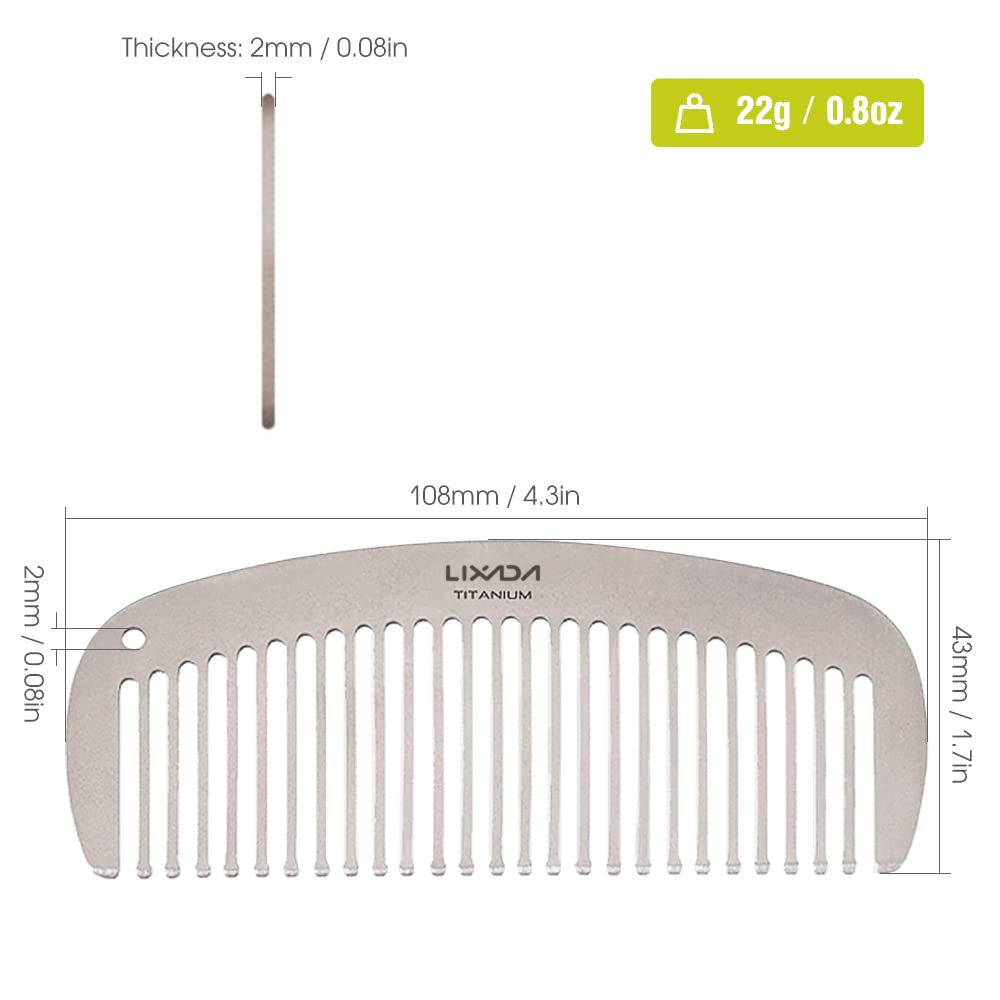 LIXADA Titanium Comb, Hair Beared Comb, Pocket Comb, Anti-Static Smooth Strong Light Heat-Resistant Daily use