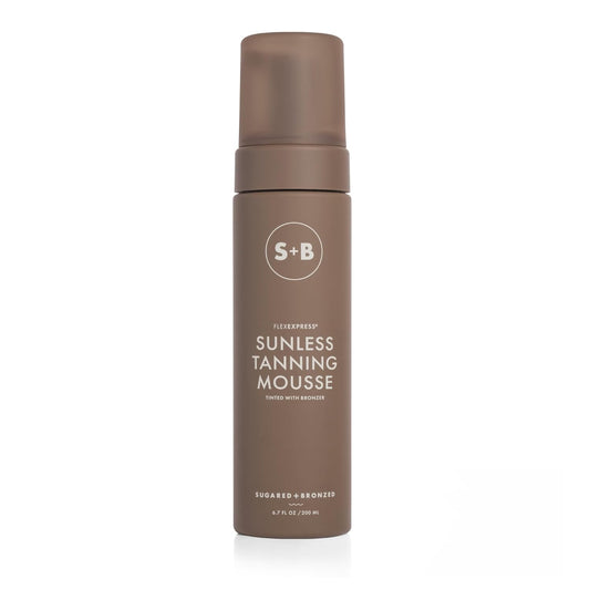 SUGARED + BRONZED Sunless Tanning Mousse - FlexExpress Self Tanner for Natural Glow, 6 Fl Oz