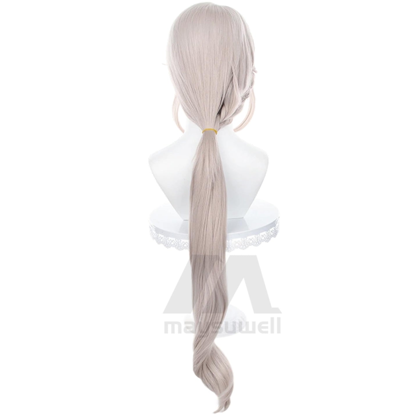 Genshin Impact Cosplay Wig Lynette Anime Long Pink Mixed Green Ponytail hair with Free Wig Cap for Women Comic Con, Cosplay show, Halloween