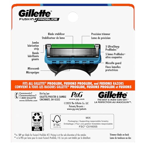 Gillette ProGlide Razor Refills for Men, 8 Razor Blade Refills