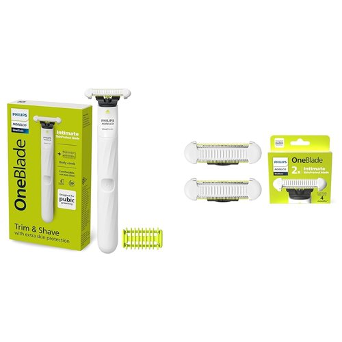 Philips Norelco OneBlade Intimate Body Groomer - SkinProtect Replacement Blades 2-Pack | QP1924/70 & QP229/80
