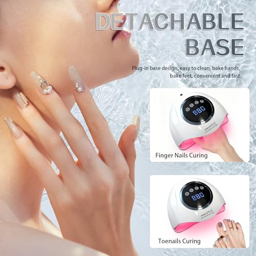 500W Professional UV LED Nail Lamp with 90 LEDs - Smart Sensor & 4 Timers for Fast Curing Gel Polish - Salon-Grade Nail Dryer for Home and Professional Use