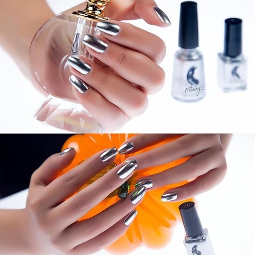 IMGDD Pink Metallic Nail Polish, Mirror Shiny Metal Long-Lasting Quick Dry Nail Lacquers (09, 6ml)