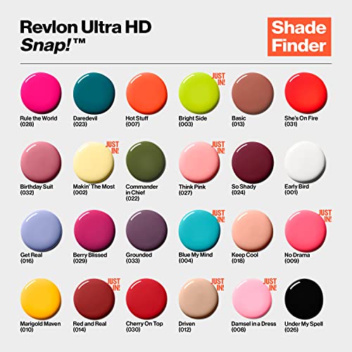 Revlon Ultra HD Snap Nail Color, Natural Rich Glossy Polish, 100% Vegan Formula, No Base or Top Coat Needed, 022 Commander in Chief, 0.27 fl oz