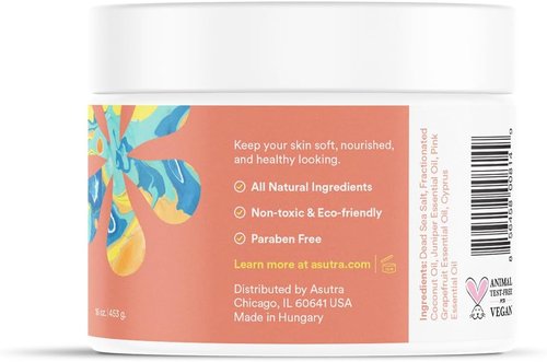 ASUTRA Dead Sea Bath Salts - Skin Rejuvenator with Grapefruit, Juniper & Cypress Oils | 16 oz