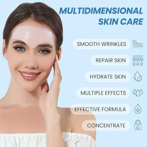 Tripsky Forehead Wrinkle Patches, Overnight Facial Wrinkle Patches With Collagen, Forehead Wrinkles Treatment Jelly Pads Softening Fine Lines