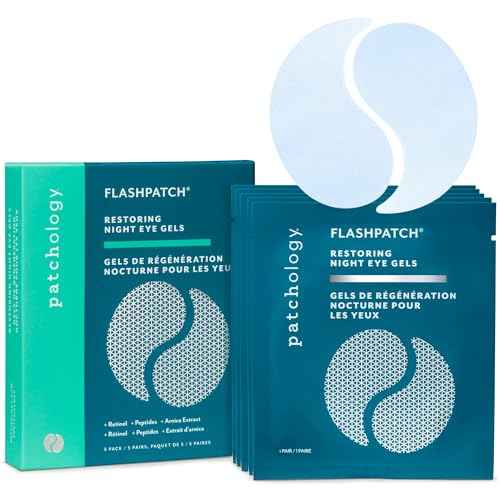 Patchology Restoring Eye Gel Patches with Retinol & Collagen - Under Eye Mask for Dark Circles, Puffy Eyes, & Wrinkles - Anti-Aging Overnight Eye Pads Set to Brighten Skin Care for Eye Bags (5 Pairs)