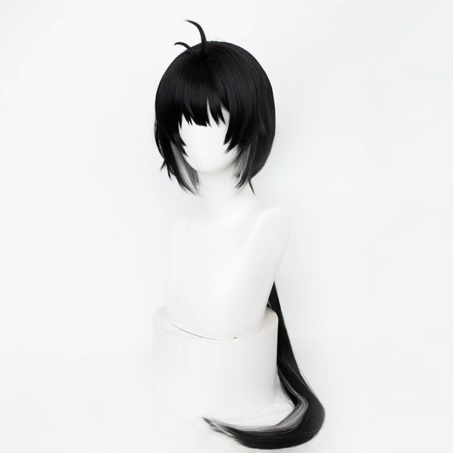 XiongXiongLe Drifter Cosplay Wig Wuthering Waves Character Costume Long Straight Black Mixed White Hairs Wigs with One Braid for Women Adult Cos Anime Game Party Halloween Christmas(Drifter)