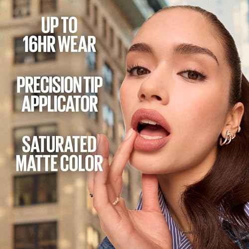 Maybelline Super Stay Matte Ink Liquid Lipstick Makeup, Long Lasting High Impact Color, Up to 16H Wear, Seductress, Light Rosey Nude, 1 Count