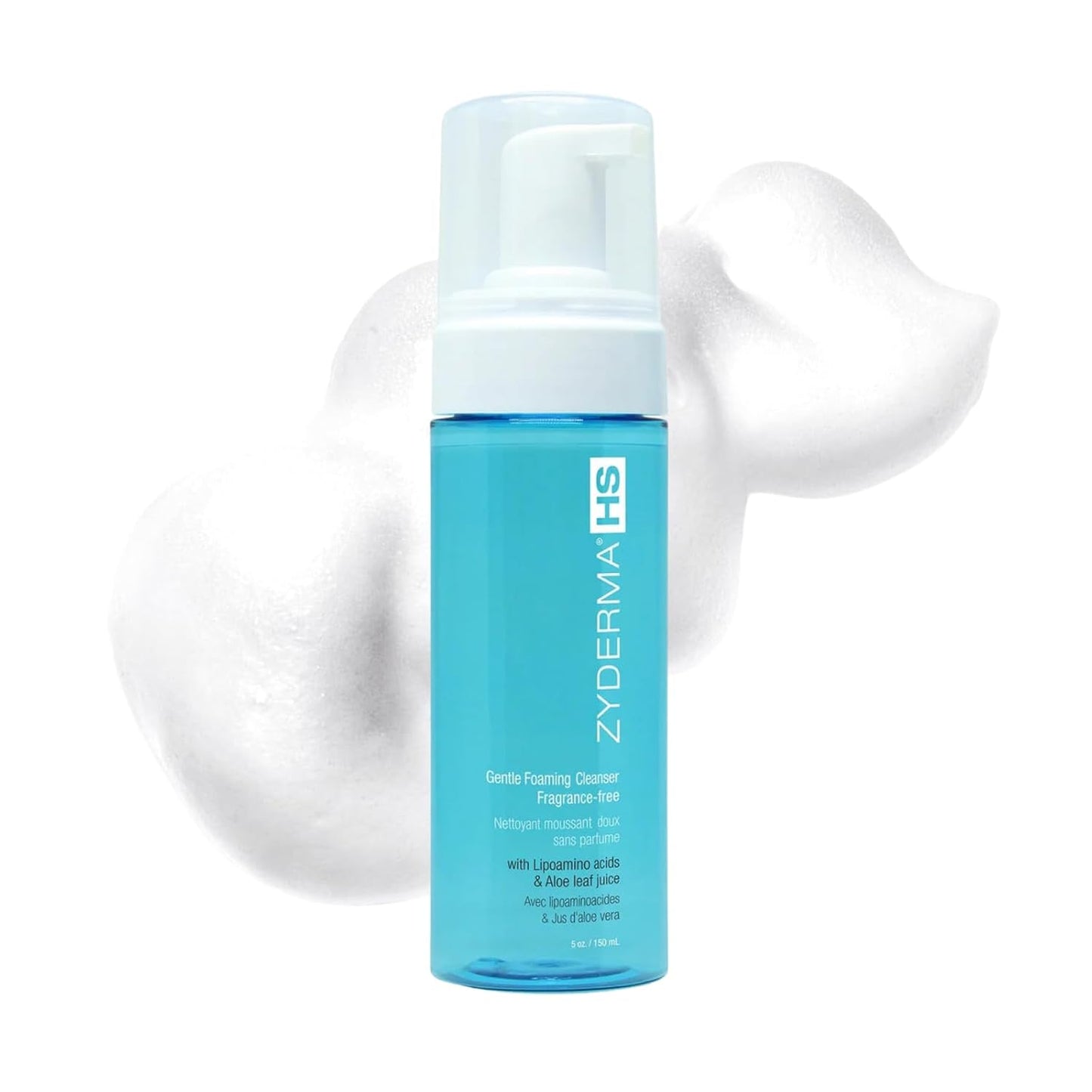 Zyderma Hydrating Foaming Facial Cleanser - Gentle Aloe Vera Face Wash for Sensitive Skin | 5oz Fragrance-Free