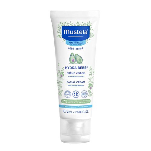 Mustela Hydra Bebe Face Cream - Daily Baby Moisturizer with Avocado, Jojoba Oil & Shea Butter - 1.35 fl. oz.