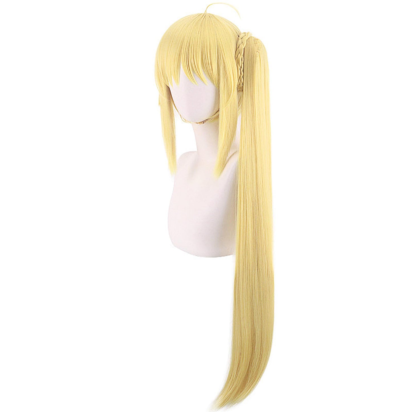 Long Straight Wig Cosplay Ijichi Nijika Role Anime Bocchi the Rock with Yellow Golden Ponytail Women Costume High Temperature Silk Hair Wig for Girl Party Christmas Halloween(Ijichi Nijika)