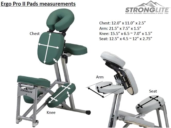 STRONGLITE Portable Massage Chair Ergo Pro II - Ultra-Strong, Lightweight & Foldable Spa Chair with Wheels, Black (600lbs Capacity)