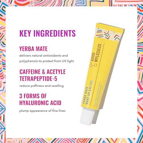 Good Molecules Yerba Mate Wake Up Eye Gel - Hydrating Under Eye Gel Cream with Hyaluronic Acid and Caffeine - Target Dark Circles and Puffiness - Skin Care for Face