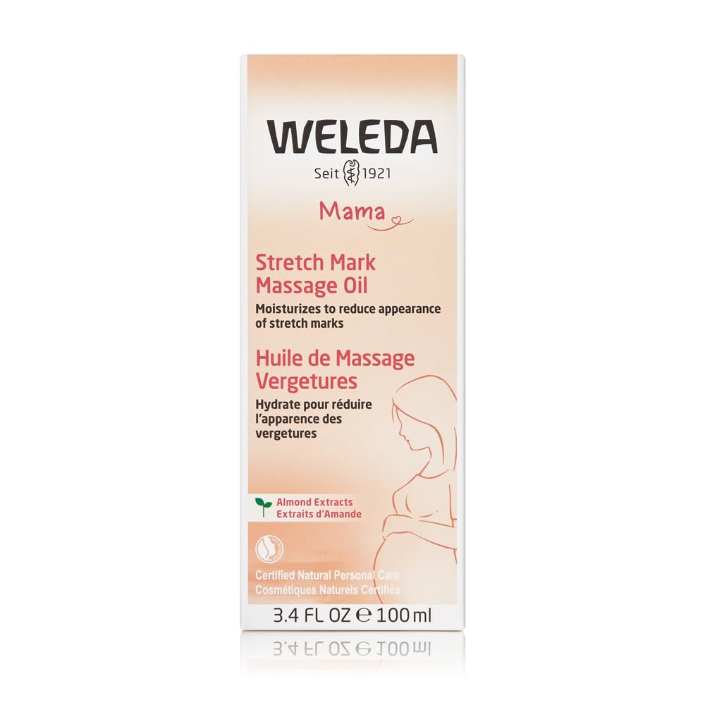 Weleda Stretch Mark Massage Oil - Plant-Rich Formula with Vitamin E | 3.4 Fl Oz