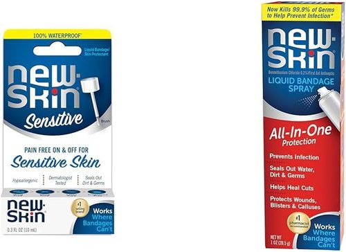 New-Skin Hypoallergenic Liquid Bandages - Sensitive Skin Formula for Minor Cuts & Scrapes | 0.3oz
