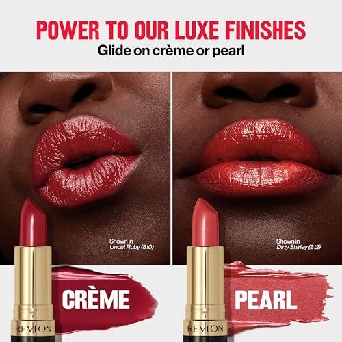 REVLON Lipstick, Super Lustrous Lipstick, Creamy Formula For Soft, Fuller-Looking Lips, Moisturized Feel in Reds & Corals, Electric Melon (806) 0.15 oz