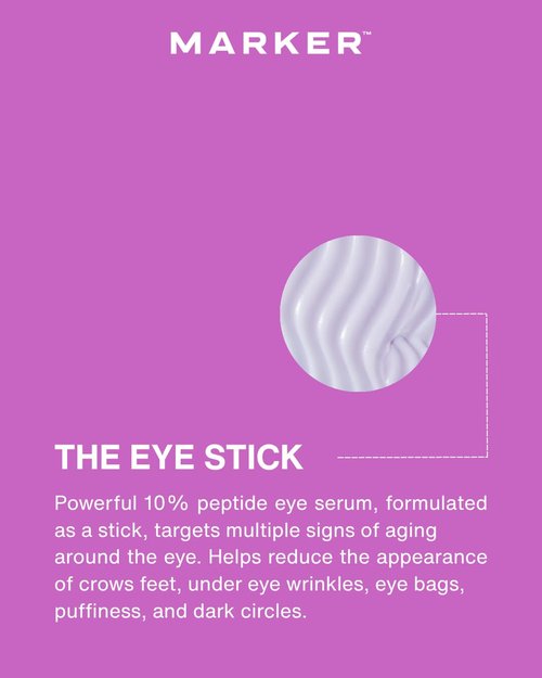 MARKER Eye Stick - 10% Peptides Under Eye Serum for Puffiness, Dark Circles & Fine Lines | Travel-Ready 0.1 oz (3 g)