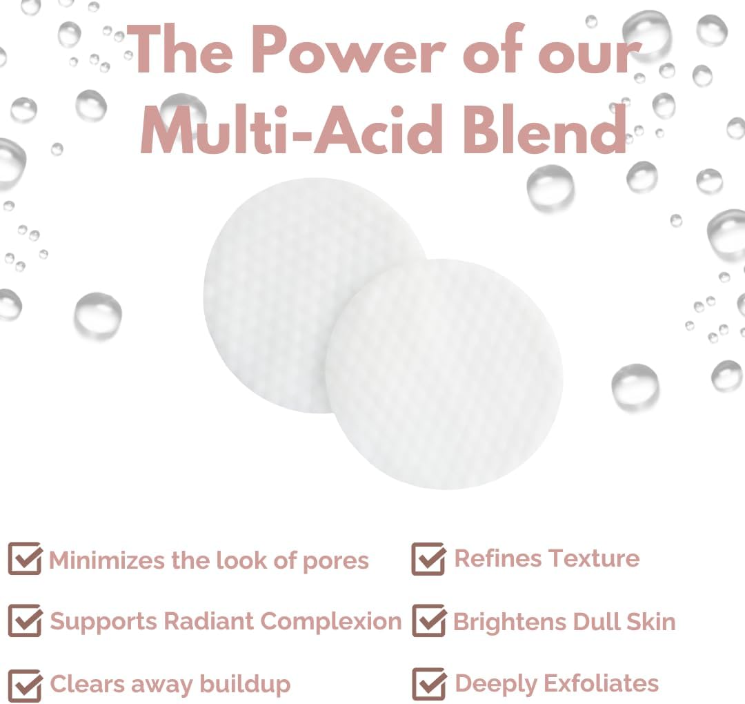 Skiennix Toning & Exfoliating Face Pads - Clear Pores, Brighten Skin & Fade Dark Spots - 50 Count