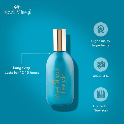 Royal Mirage Emerald Eau de Cologne - Premium Aldehydic & Jasmine Fragrance Spray - 120ml (4 oz) Long-Lasting Scent