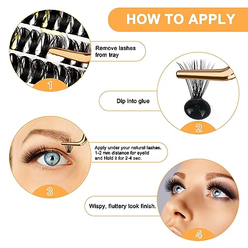 Individual Lashes 280 Clusters False Eyelash 30D 40D 50D Lash Clusters Extensions DIY Eyelash Extensions at Home (30D-C,10-18MIX)