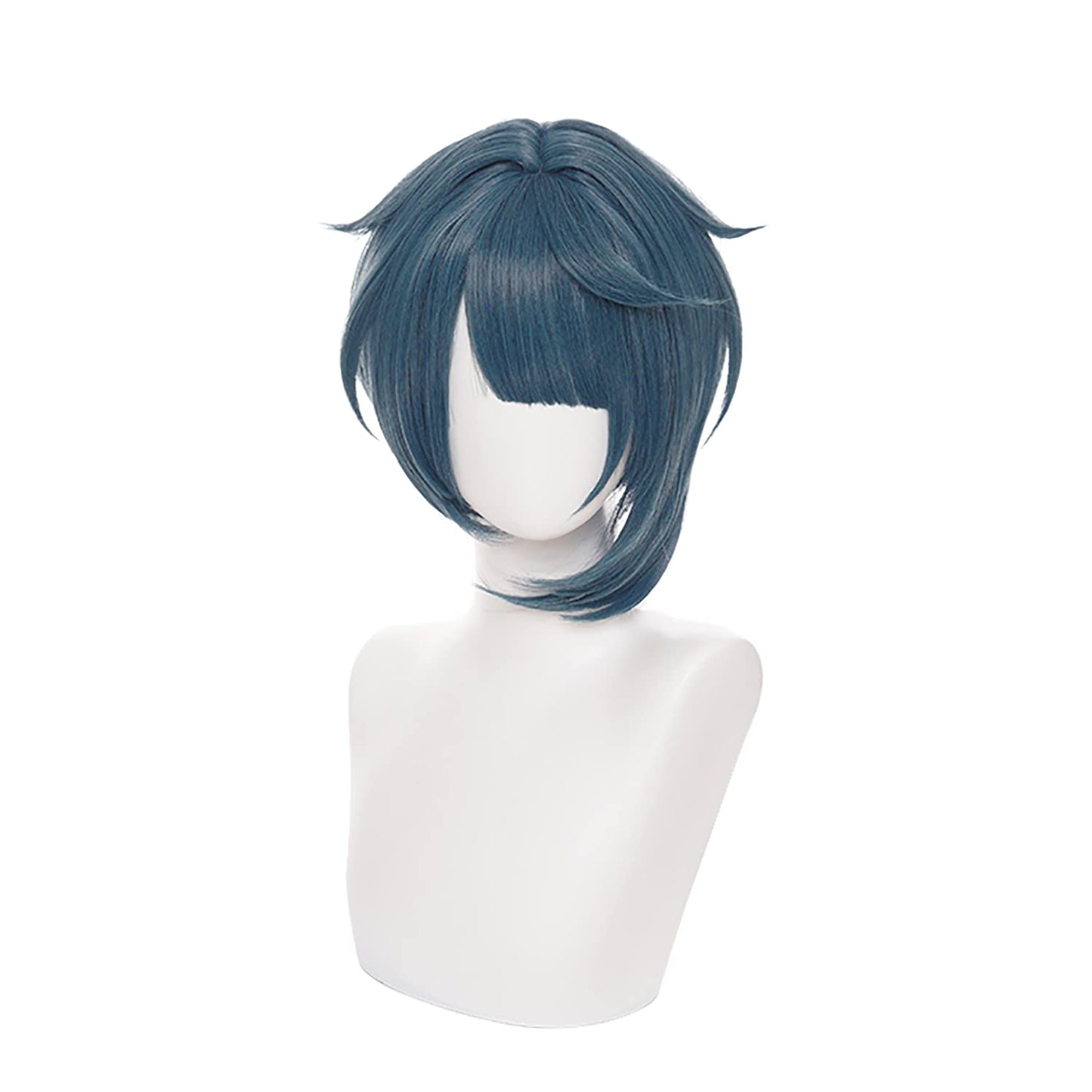 MoeLoli Xingqiu Cosplay wig for Genshin Impact Short Green Costume Hair Wig Anime Synthetic Hair Wigs with Bangs Halloween wig (Xingqiu)