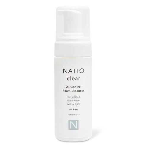 Natio Australia Clear Oil Control Foam Cleanser - Acne Face Wash with Tea Tree & Witch Hazel | 5 oz for Oily Skin